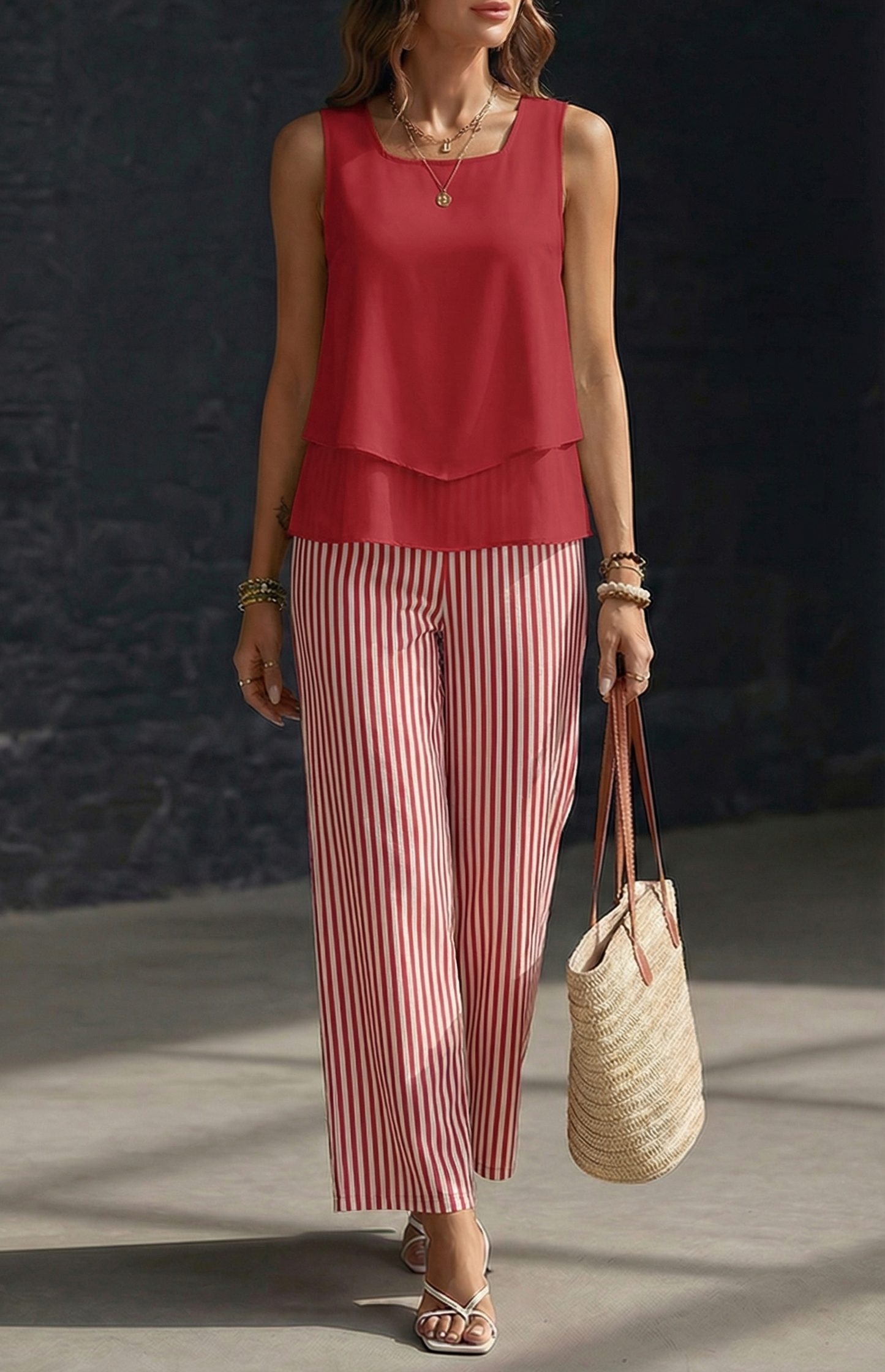 Jenny™ | Elegancki letni komplet top + spodnie