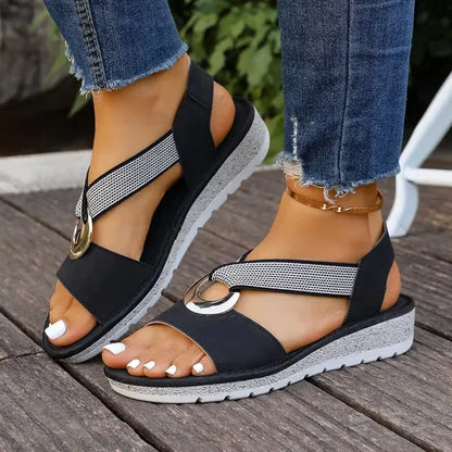 imgi 18 European and American Style Wedge Heel Open Toe Sandals Shoes f