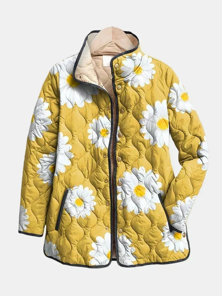 Jolanta™ | Pikowana Kurtka w Stokrotki