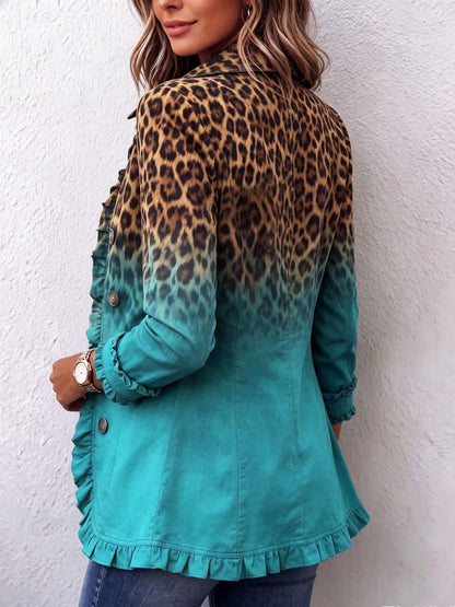 Elspeth™ | Żakiet Leopard z Falbaną