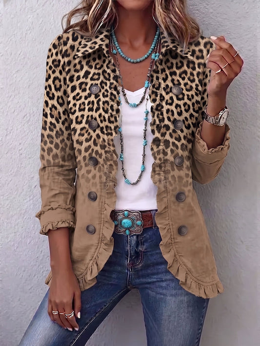 Tawny™ | Żakiet Leopard z Falbaną