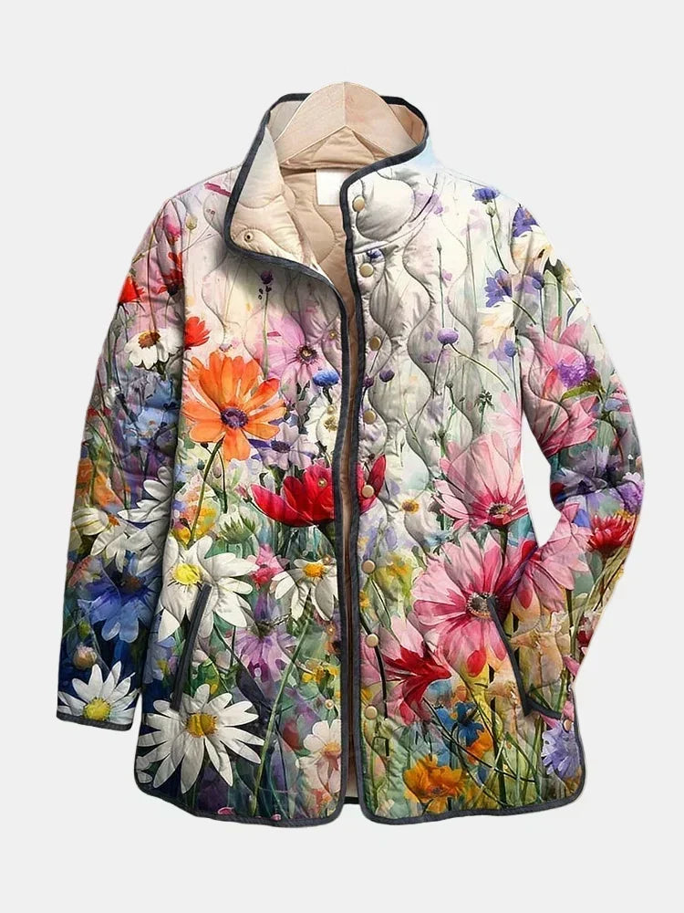 Stefania™ | Pikowana Kurtka w Kwiaty Retro