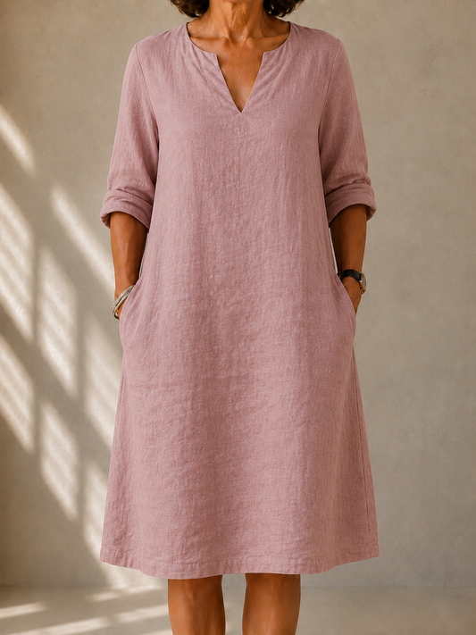 Elaine™ | Elegancka Lniana Sukienka Letnia