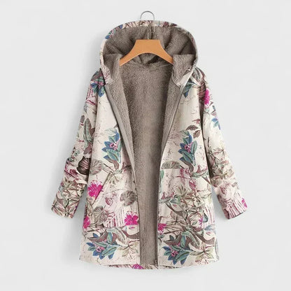 Klara™ | Ciepła Pikowana Parka w Kwiaty