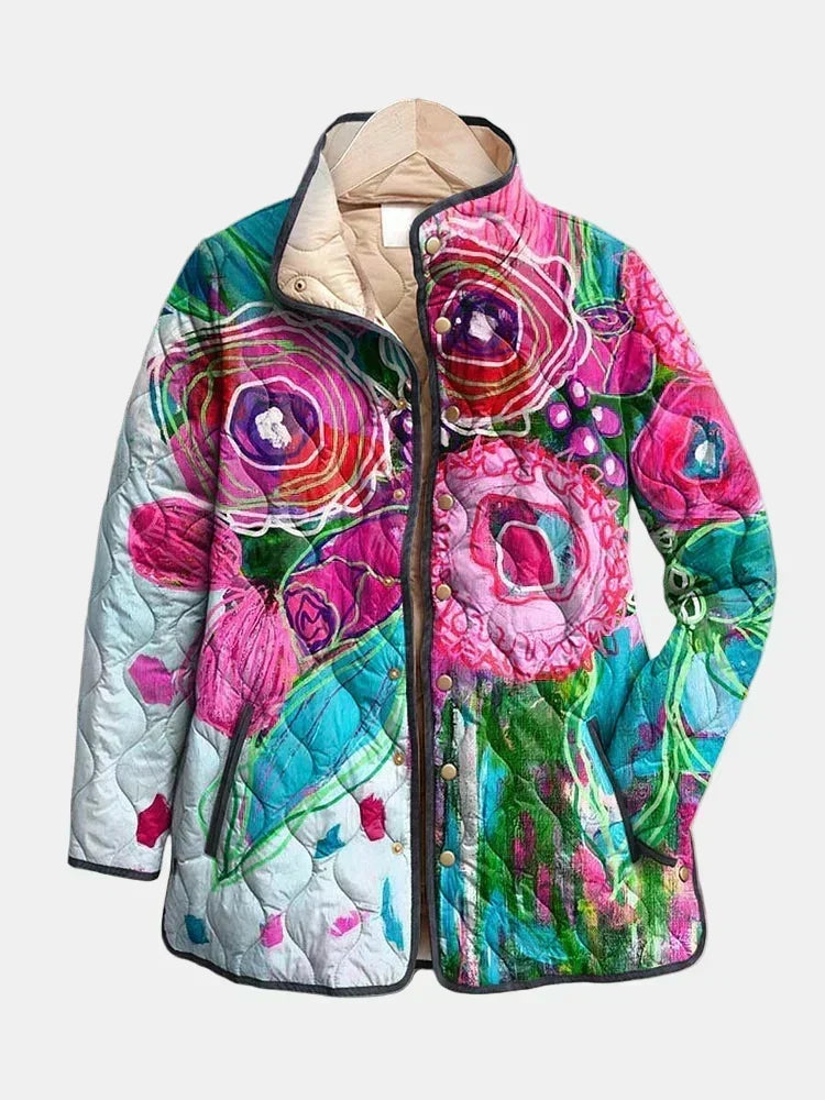 Teresa™ | Pikowana Kurtka w Kwiaty