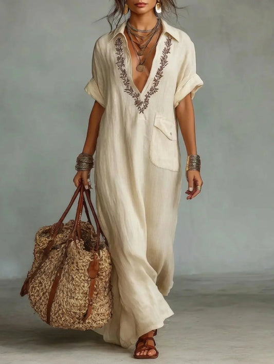 Malwina | Sukienka maxi boho w kwiaty